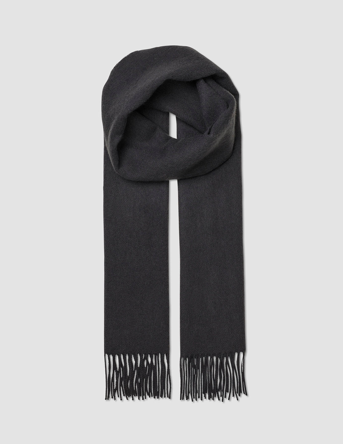 Charcoal grey Scarf Charcoal Grey cashmere scarf with fringe ends.