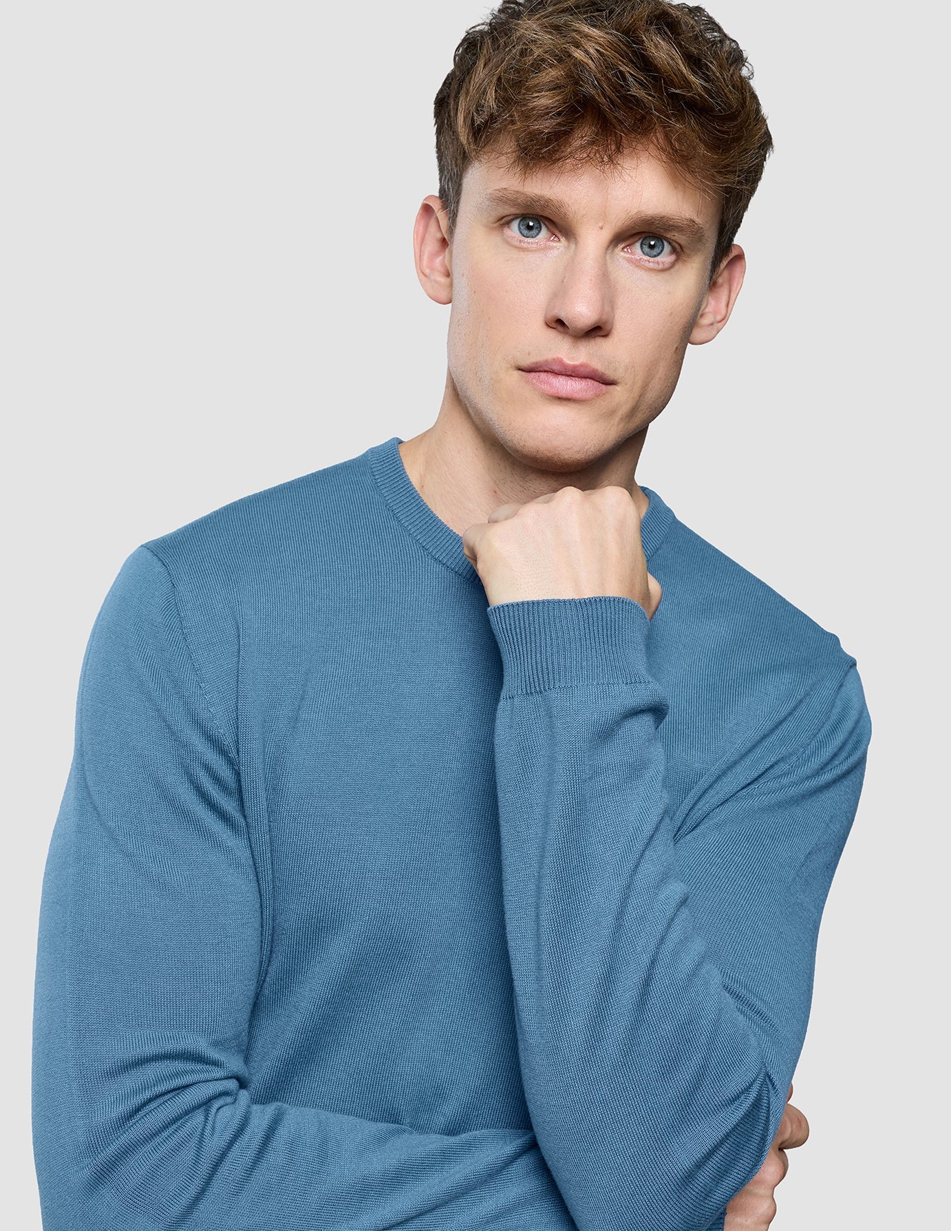 Seamless Core Knit Crewneck Blue Tide