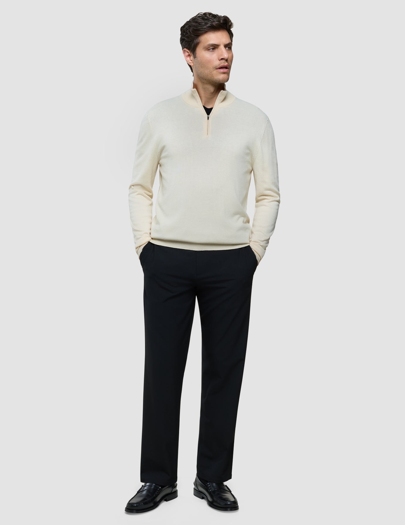 Seamless Core Knit Half Zip Birchwood