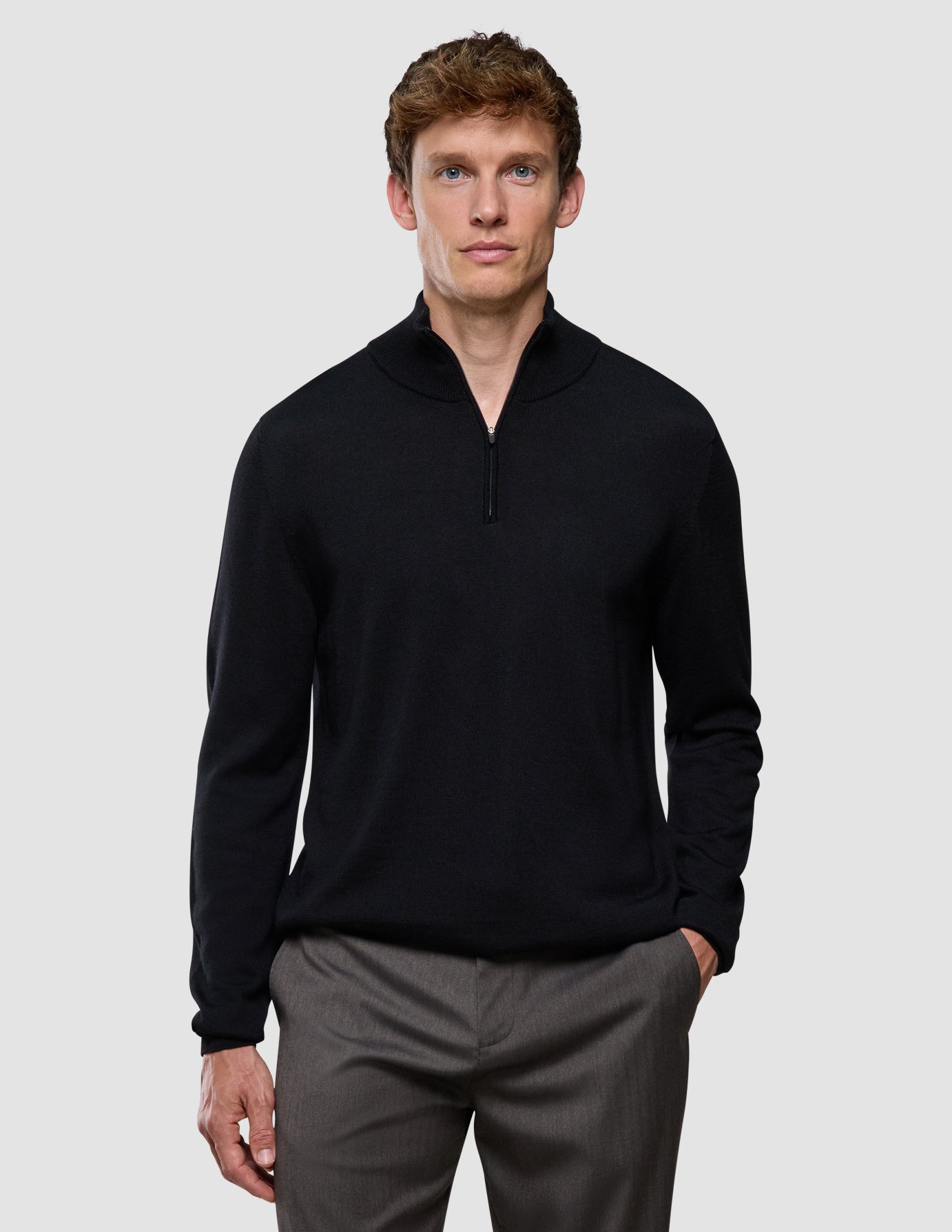Seamless Core Knit Half Zip Black
