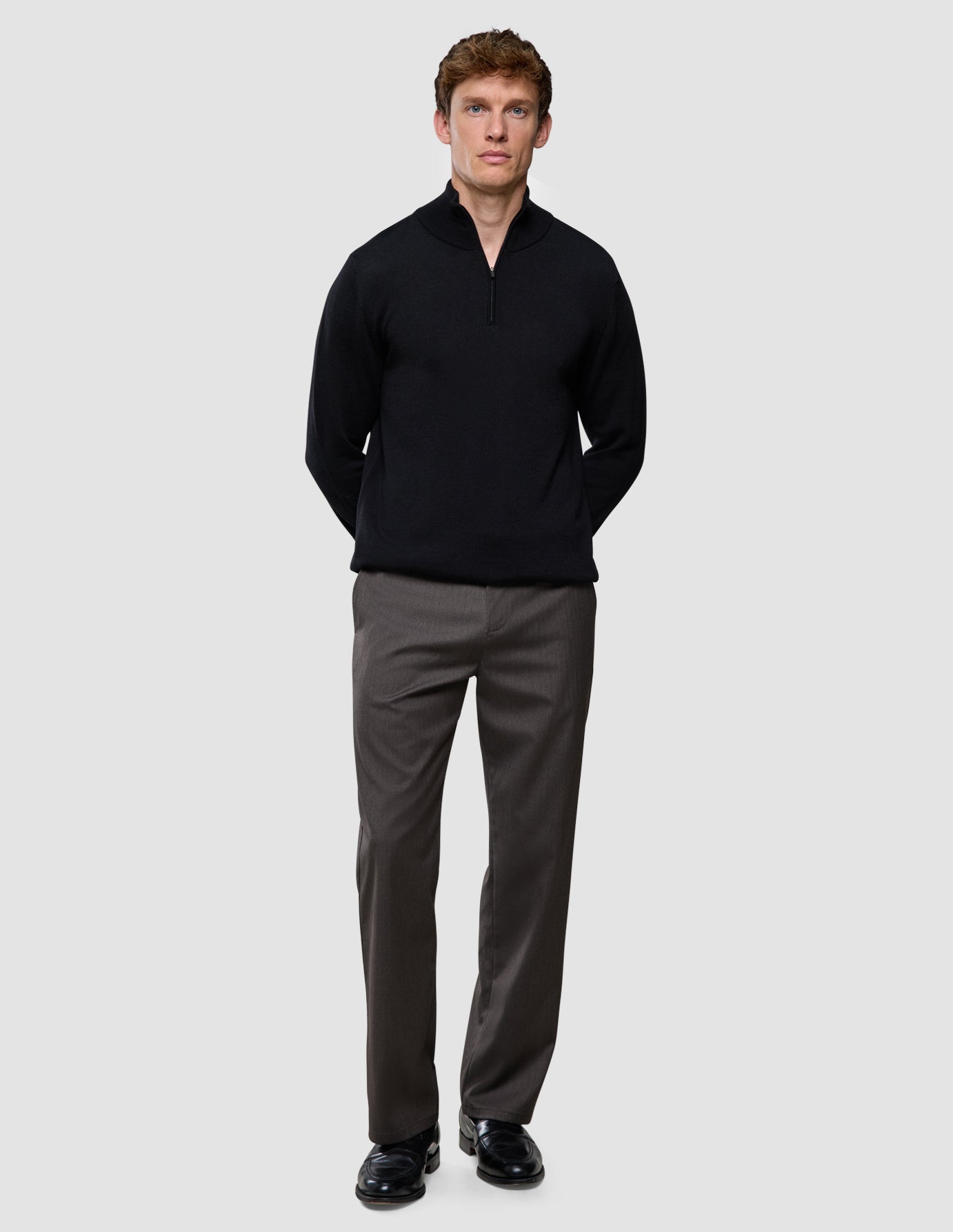 Seamless Core Knit Half Zip Black