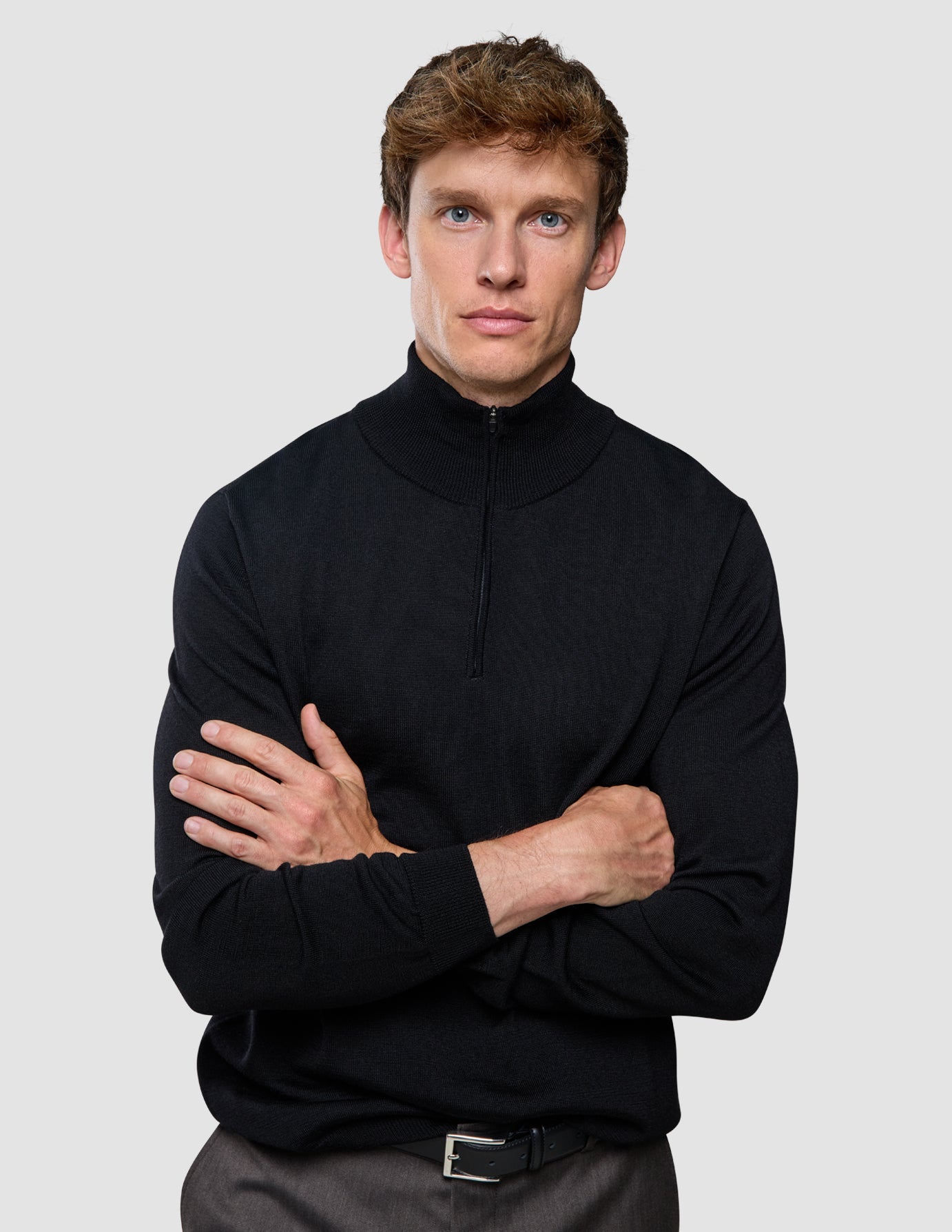 Seamless Core Knit Half Zip Black