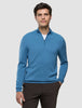 Seamless Core Knit Half Zip Blue Tide