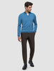 Seamless Core Knit Half Zip Blue Tide