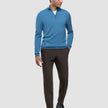 Seamless Core Knit Half Zip Blue Tide