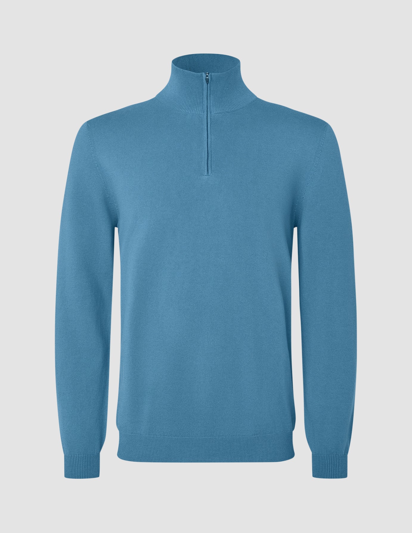 Seamless Core Knit Half Zip Blue Tide