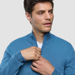 Seamless Core Knit Half Zip Blue Tide