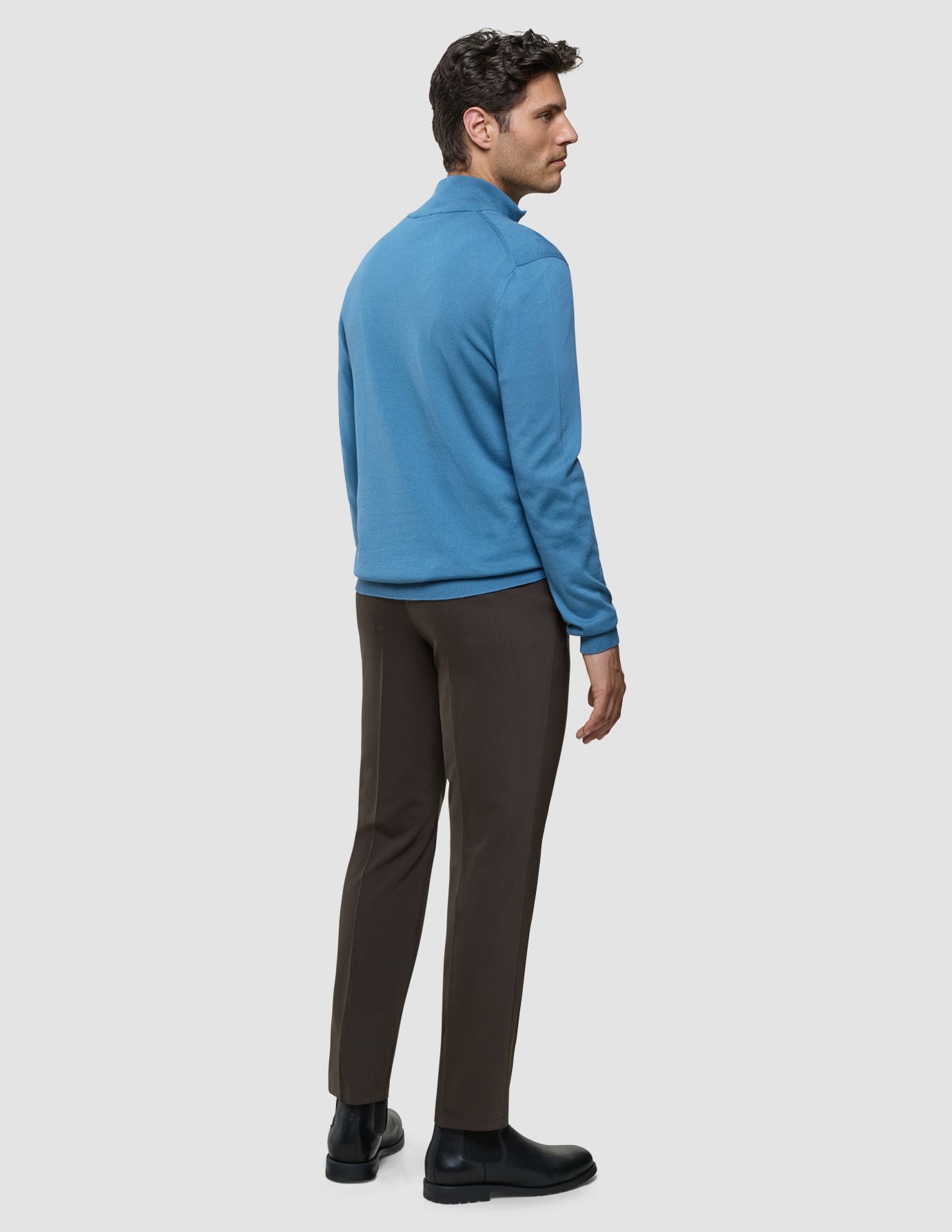 Seamless Core Knit Half Zip Blue Tide