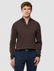 Seamless Core Knit Half Zip Dark Brown