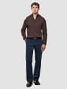 Seamless Core Knit Half Zip Dark Brown