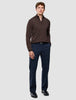 Seamless Core Knit Half Zip Dark Brown