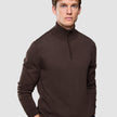Seamless Core Knit Half Zip Dark Brown