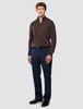 Seamless Core Knit Half Zip Dark Brown