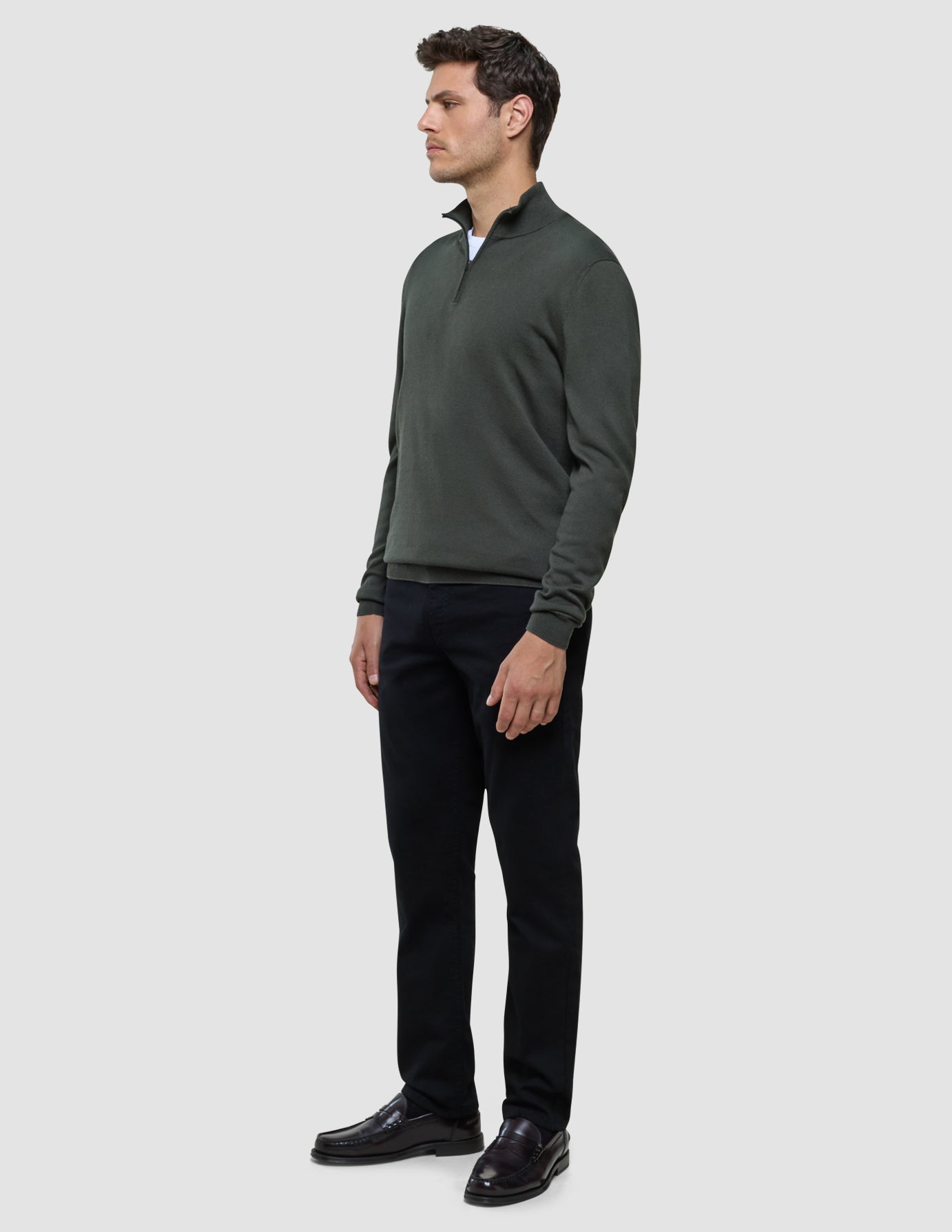 Seamless Core Knit Half Zip Green Night