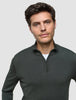 Seamless Core Knit Half Zip Green Night