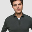 Seamless Core Knit Half Zip Green Night
