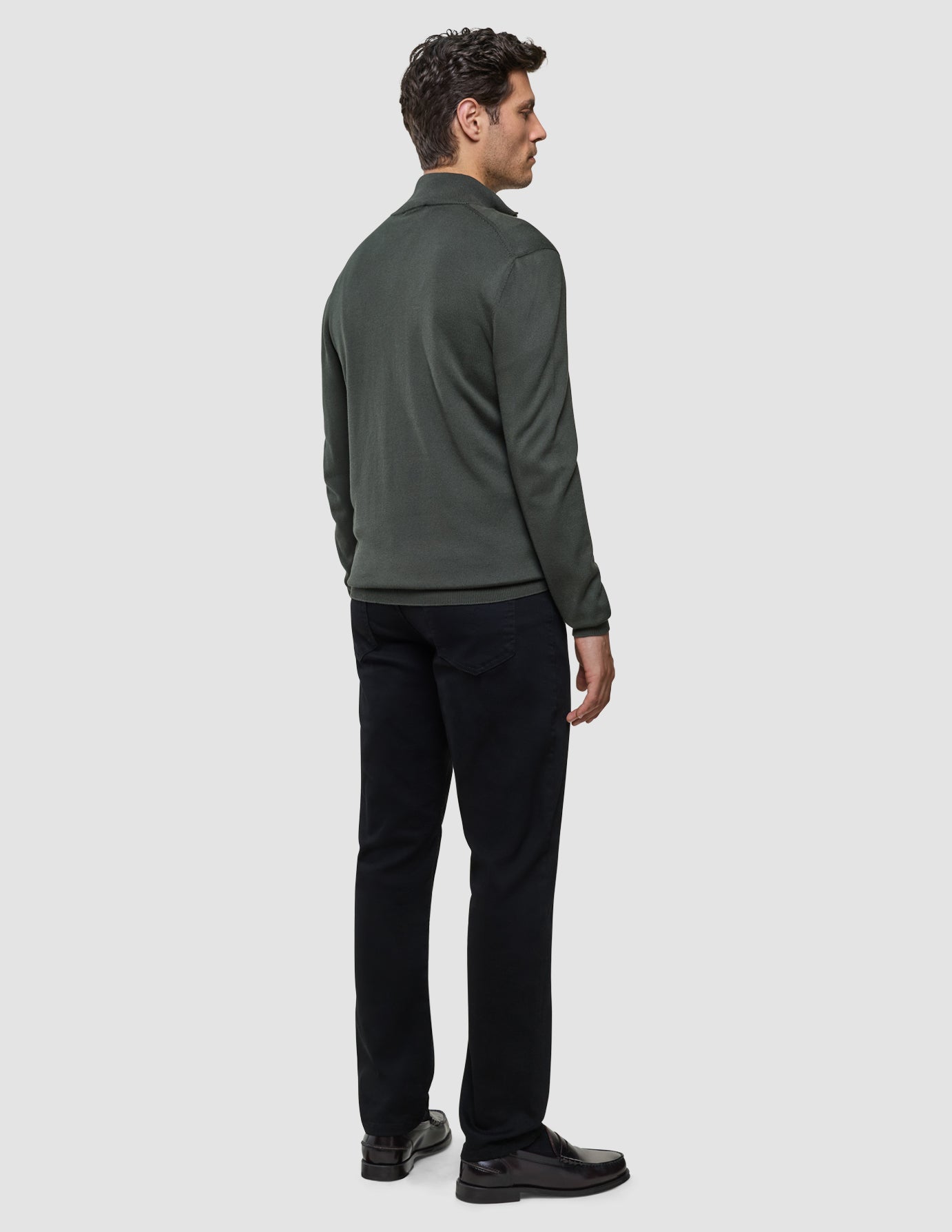 Seamless Core Knit Half Zip Green Night