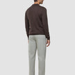 Seamless Core Knit Long Sleeve Polo Dark Brown