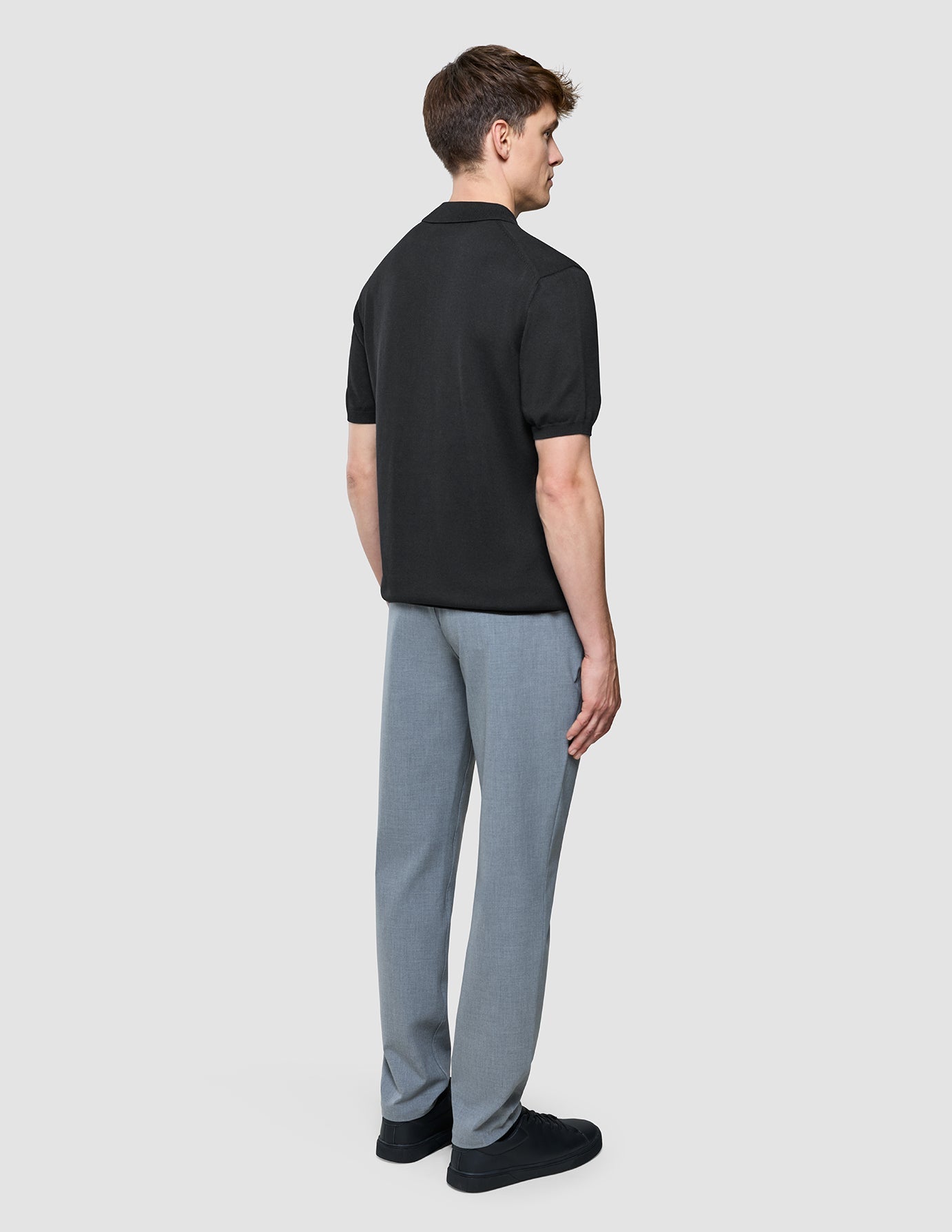 Seamless Core Knit Short Sleeve Polo Black