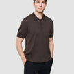 Seamless Core Knit Short Sleeve Polo Dark Brown
