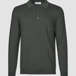 Seamless Core Knit Long Sleeve Polo Green Night