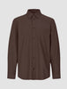 Seersucker Casual Shirt Dark Brown
