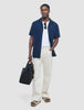 Seersucker Short Sleeve Shirt Dark Navy