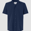 Seersucker Short Sleeve Shirt Dark Navy