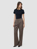 Women Serene Pants Wide Brown Stone Herringbone