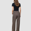 Women Serene Pants Wide Brown Stone Herringbone