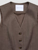 Women Serene Short Vest Brown Stone Herringbone