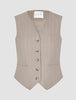 Women Serene Short Vest Burnt Sugar Herringbone