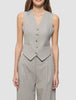 Women Serene Short Vest Burnt Sugar Herringbone
