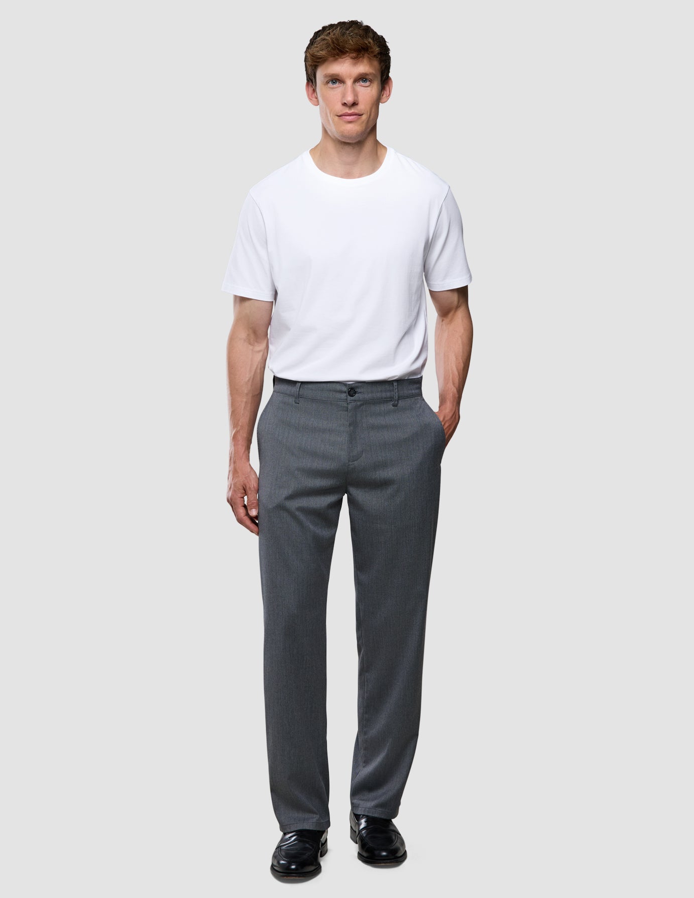 Siena Pants Relaxed Fit Herringbone Grey