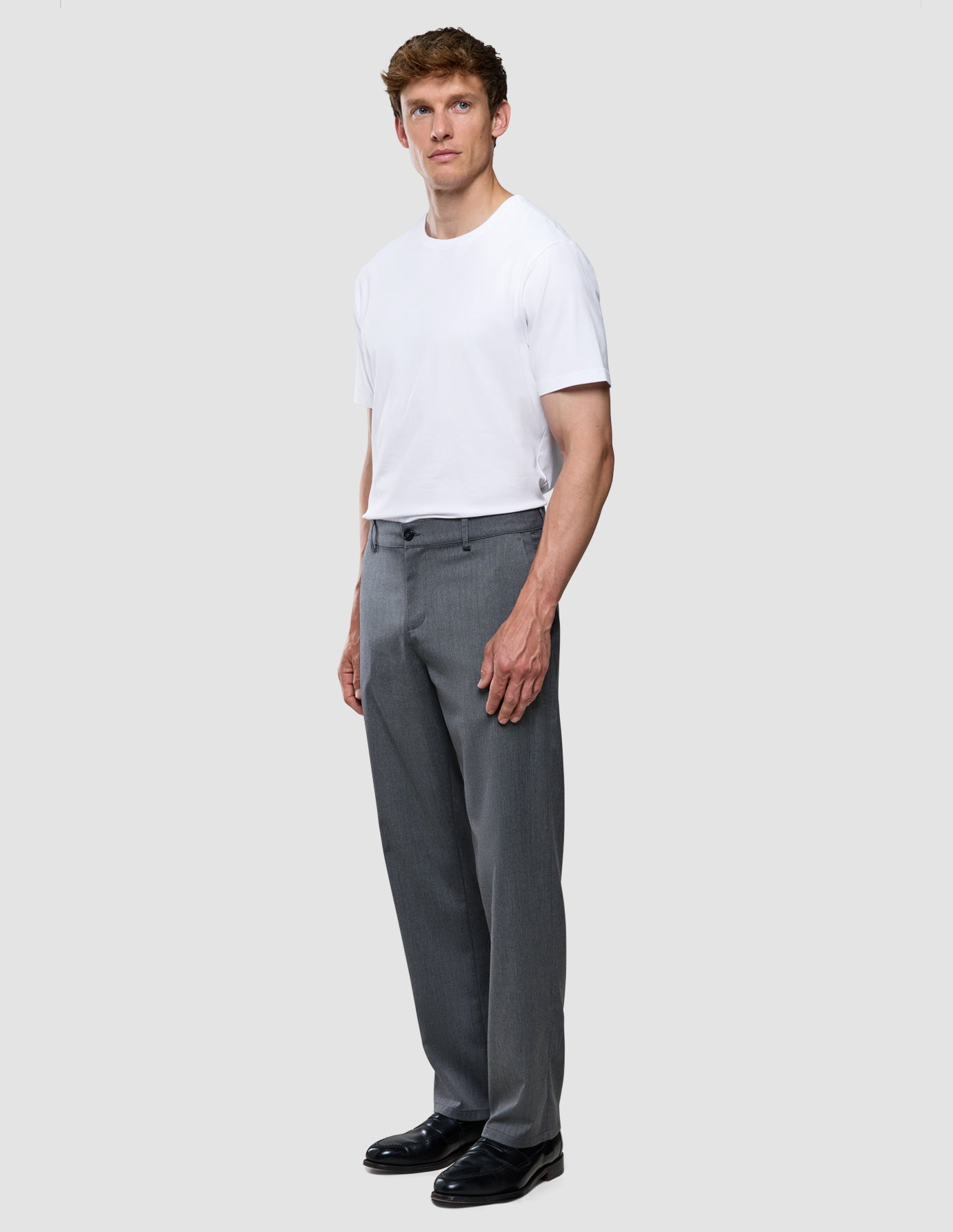 Siena Pants Relaxed Fit Herringbone Grey