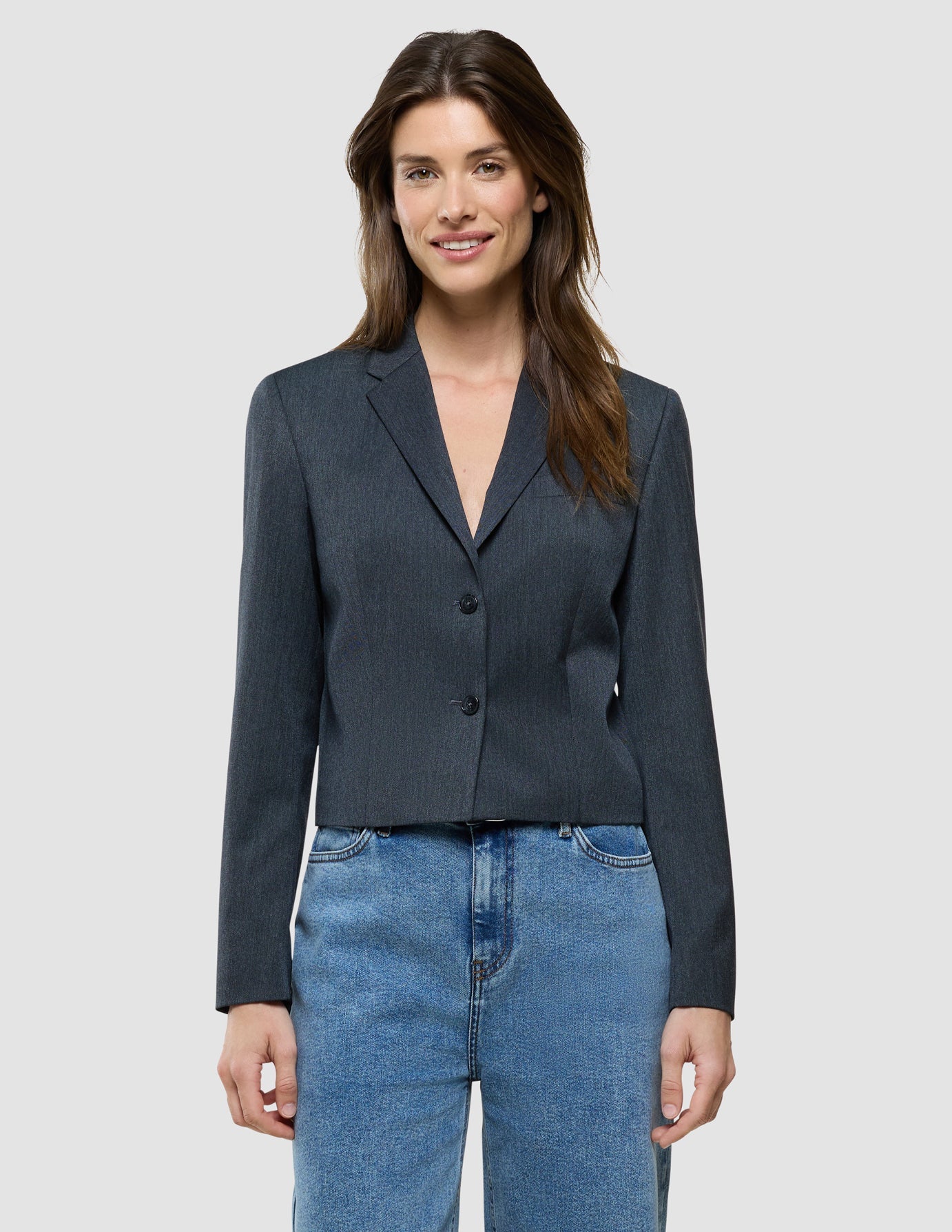 Women Skye Short Blazer Charcoal Melange
