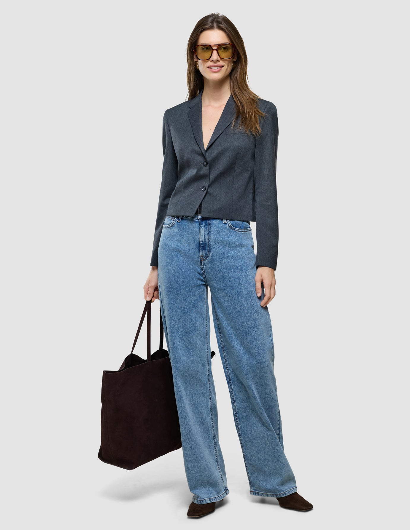 Women Skye Short Blazer Charcoal Melange