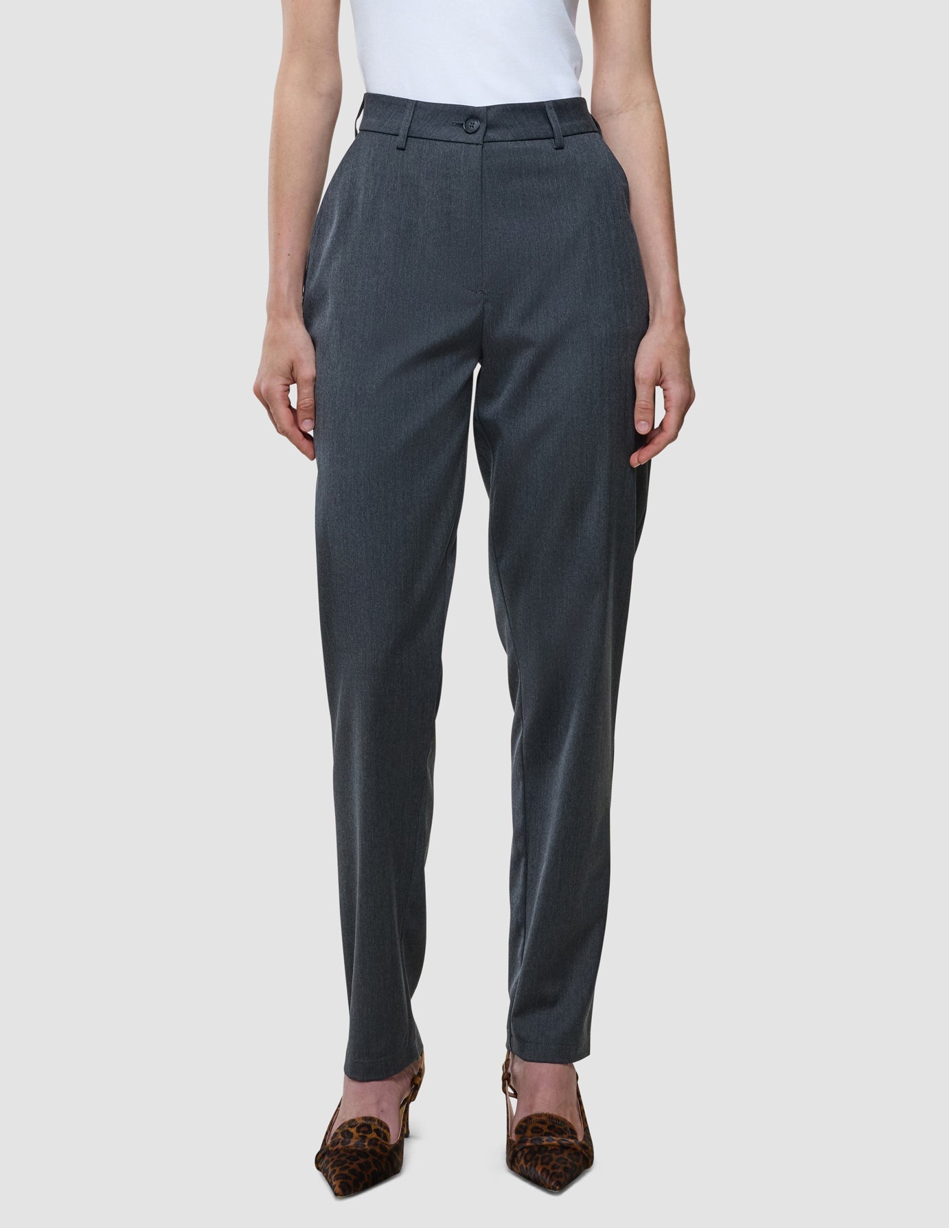 Women Skye Pants Tapered Charcoal Melange