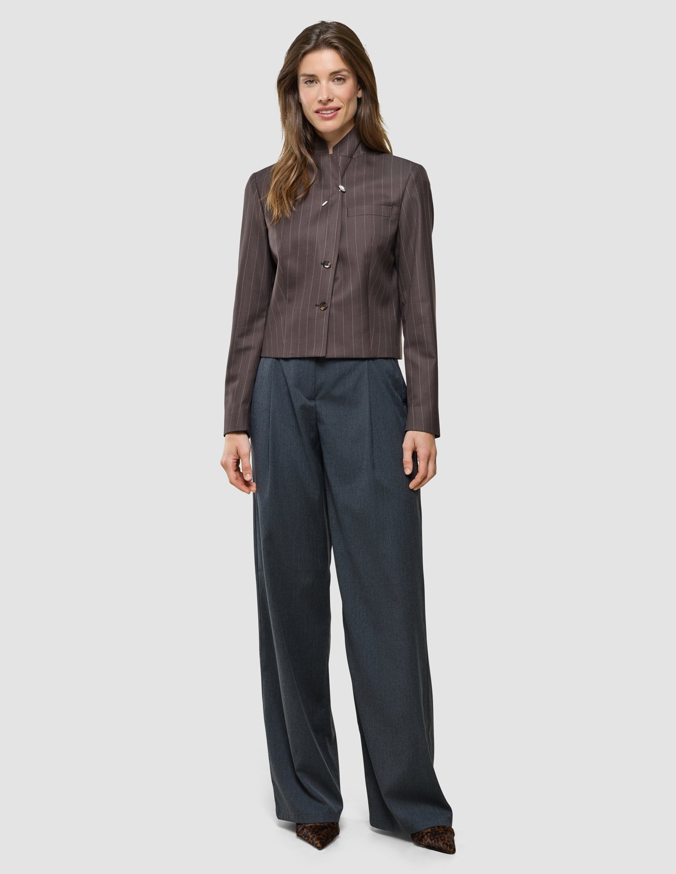 Women's Skye Pants Wide Charcoal Melange