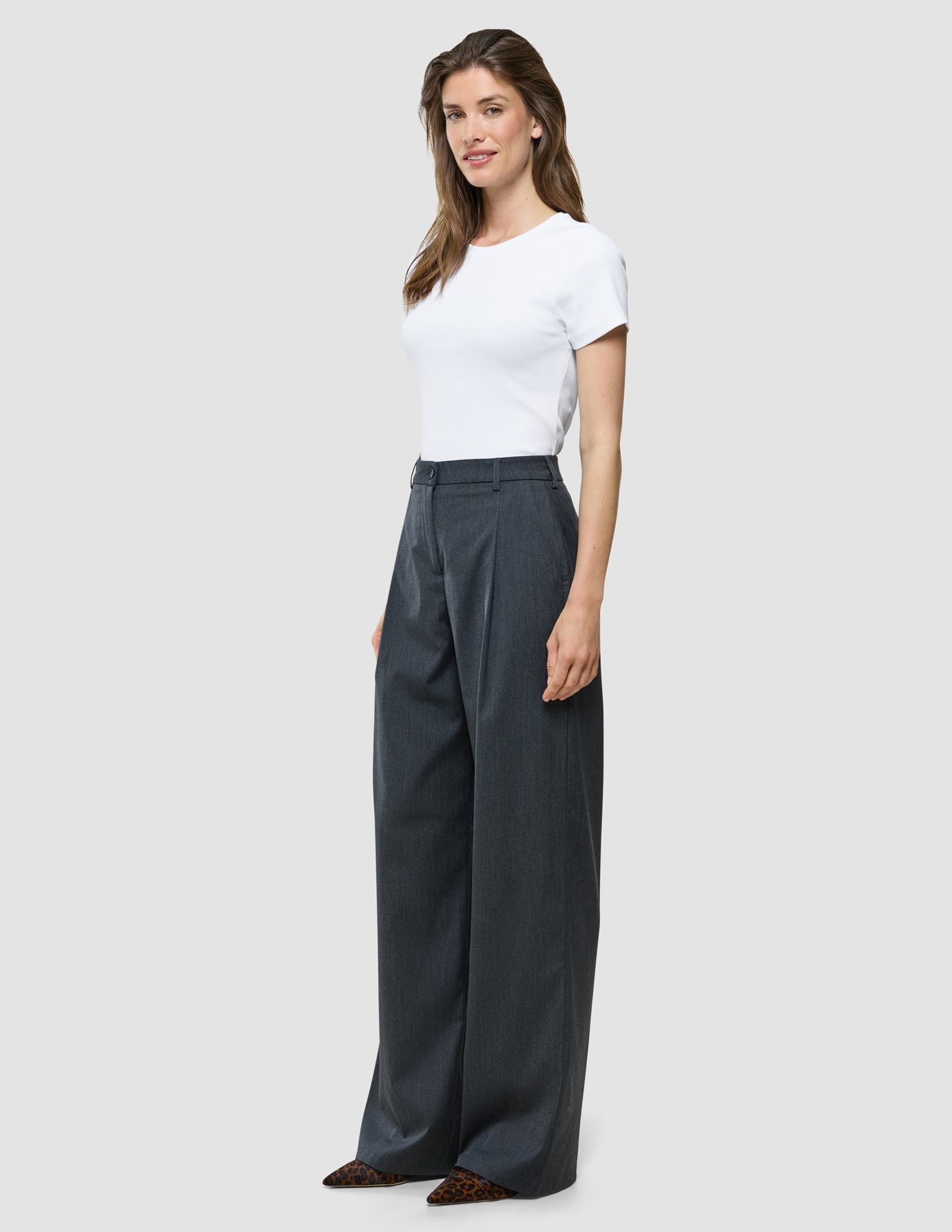 Women's Skye Pants Wide Charcoal Melange