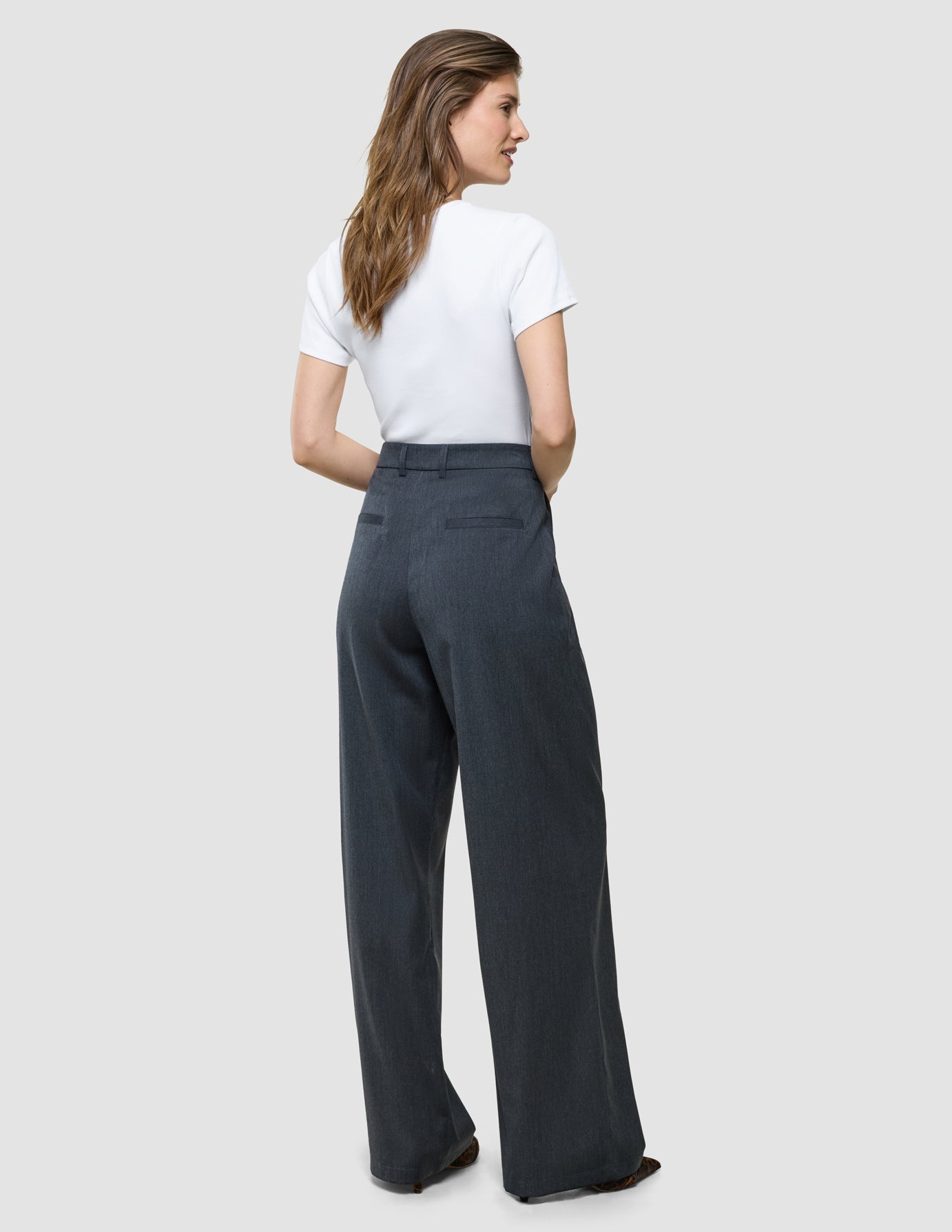 Women's Skye Pants Wide Charcoal Melange