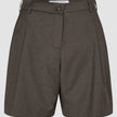 skye set dark chestnut melange short sleeved blazer shorts