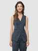 Skye Set Charcoal Melange Long Vest and Tapered Pants