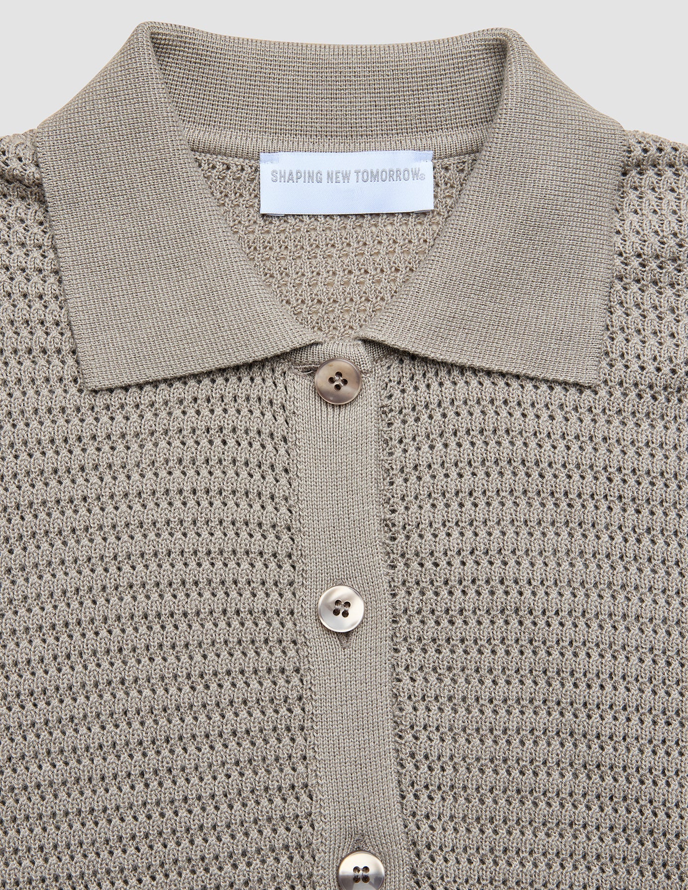 Women Structured Polo Long Sleeve Dark Sand