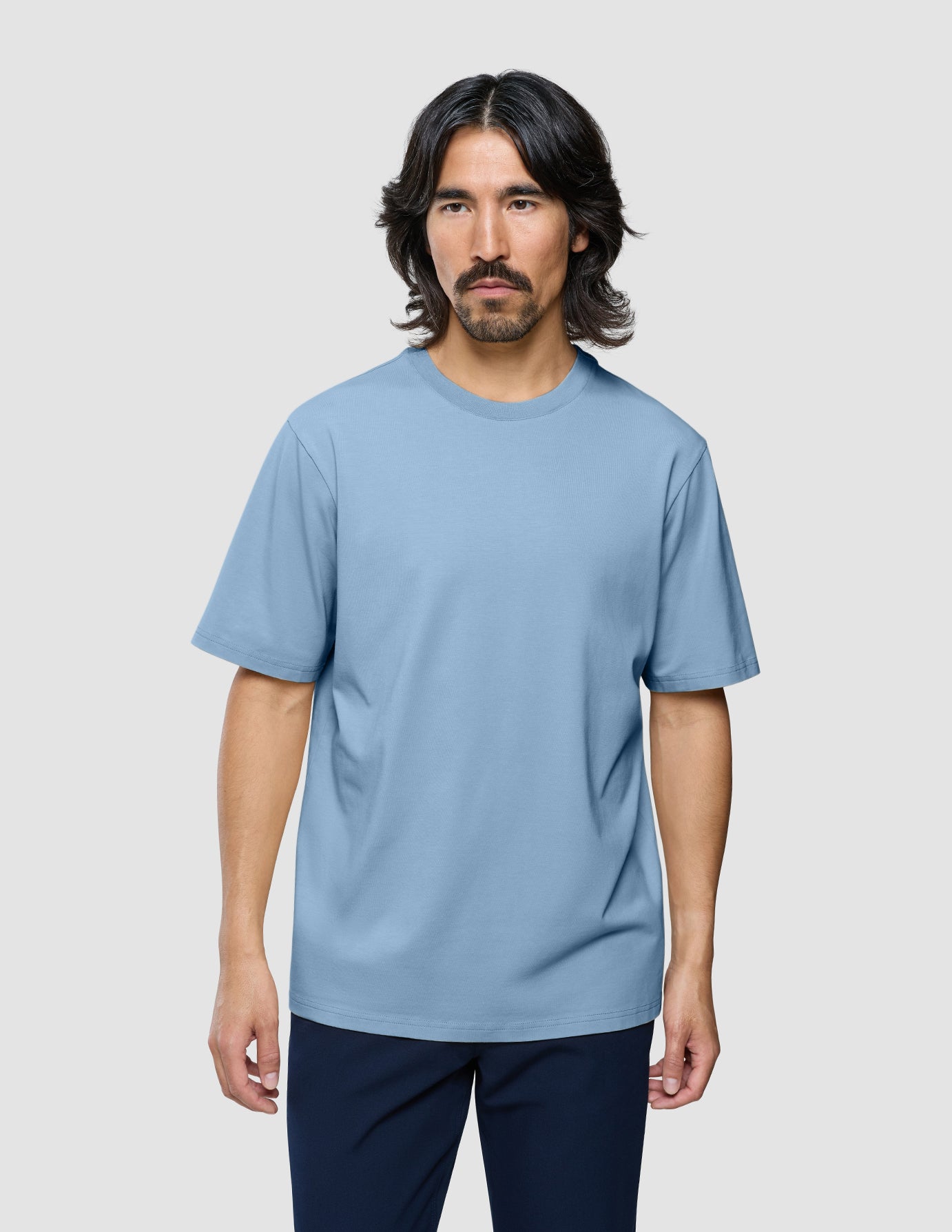 Supima T-Shirt Box Fit Rainy Blue