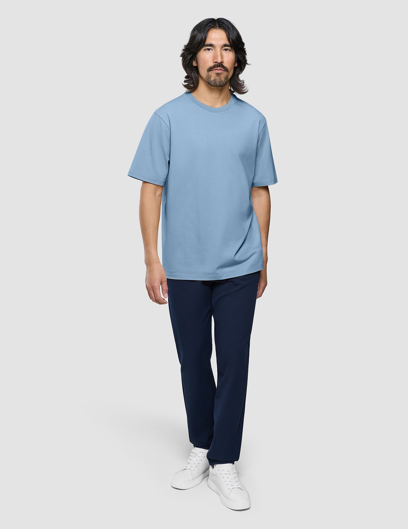 Supima T-Shirt Box Fit Rainy Blue