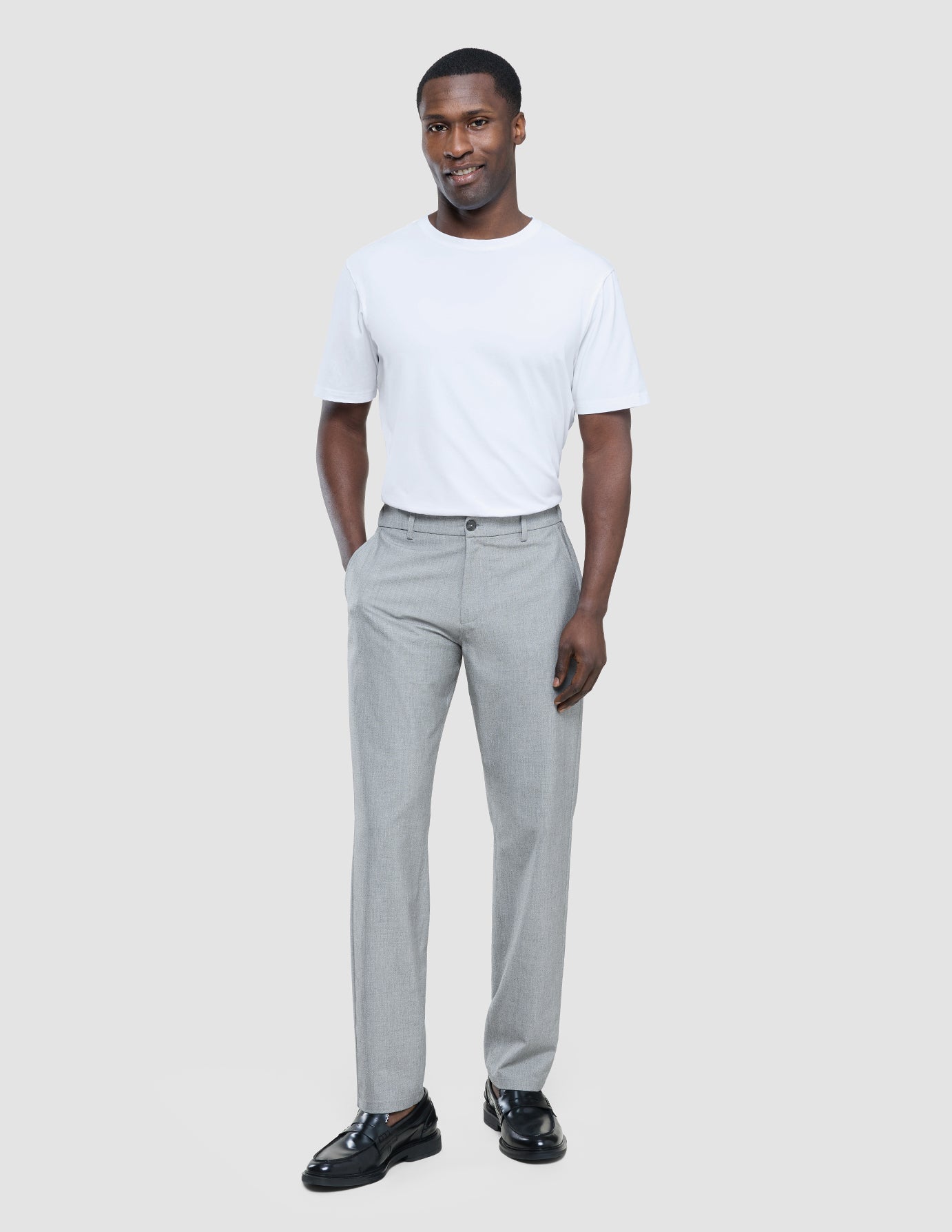 Tech Linen Elastic Pants Charcoal