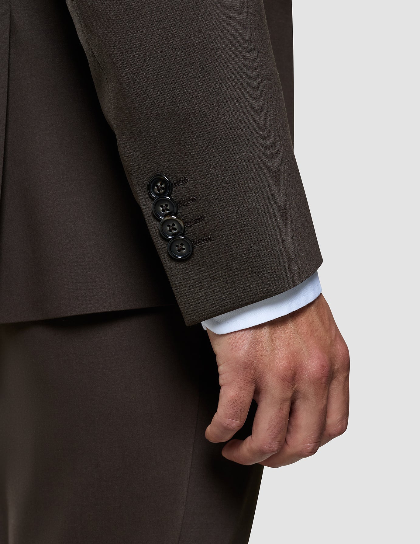 Tech Wool Blazer Dark Cocoa Brown Slim