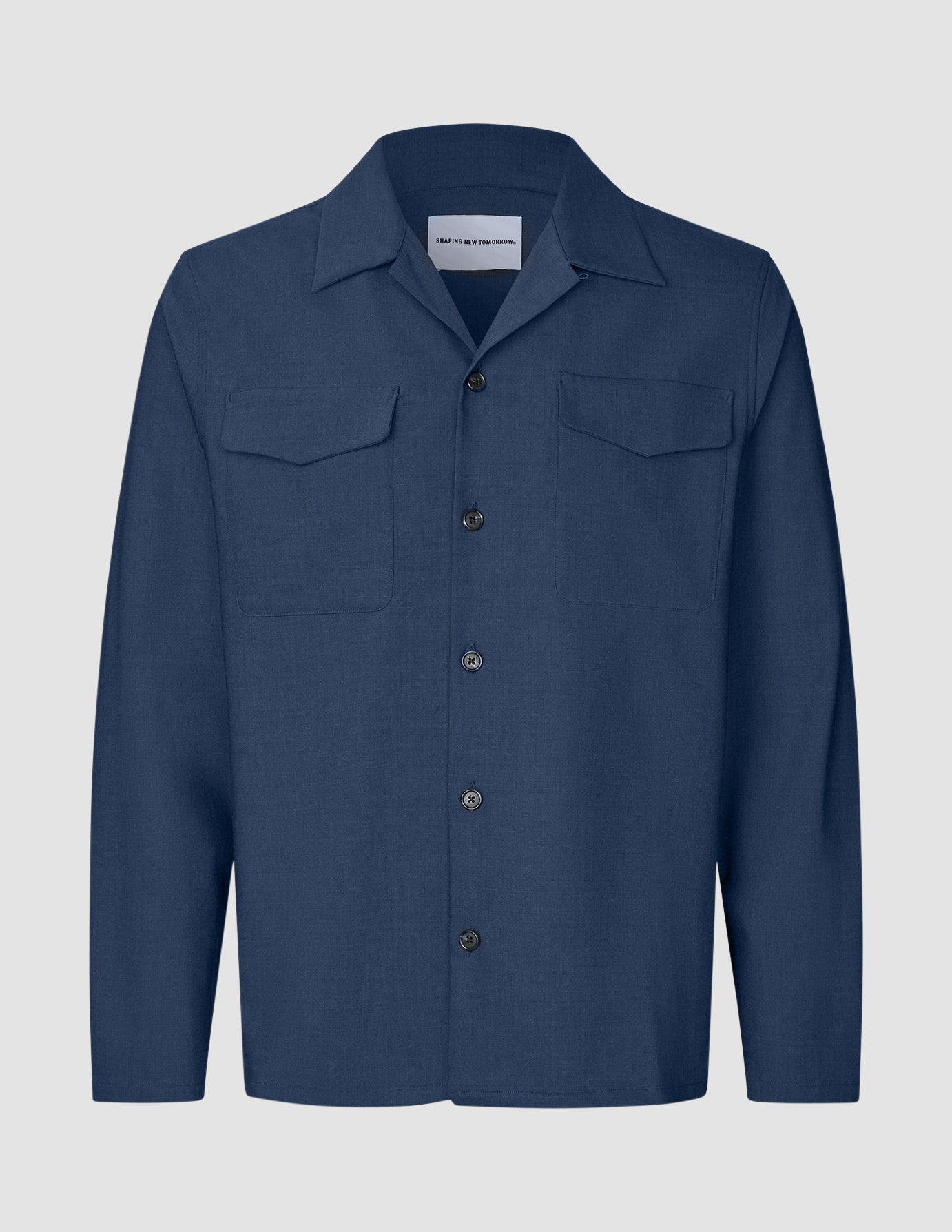 Tech Wool Overshirt Navy