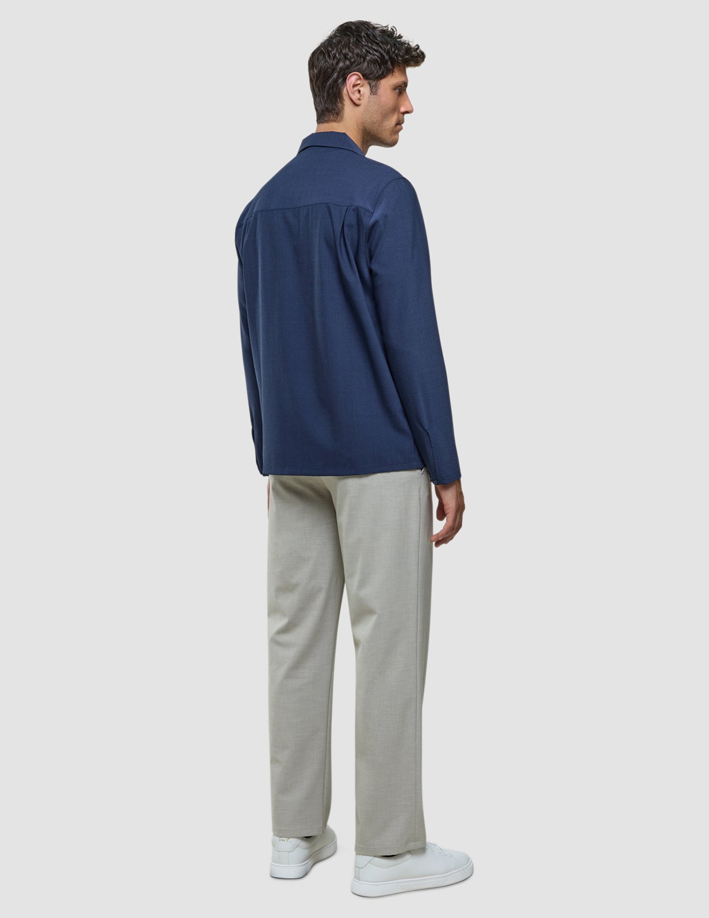 Tech Wool Overshirt Navy